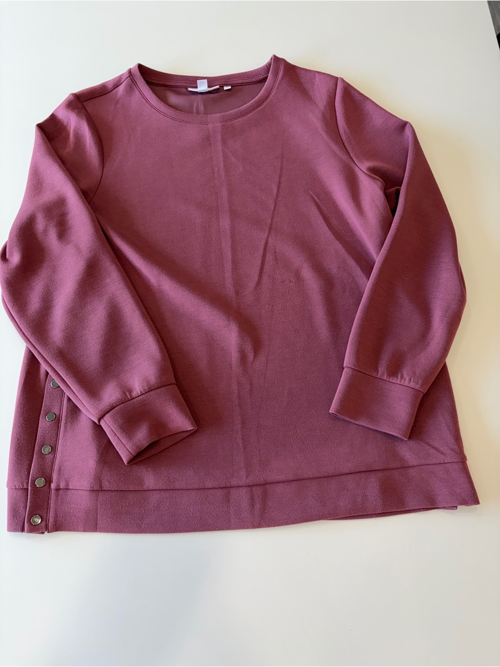Chico’s Women's Long Sleeve Crewneck Sweater - Rosewood